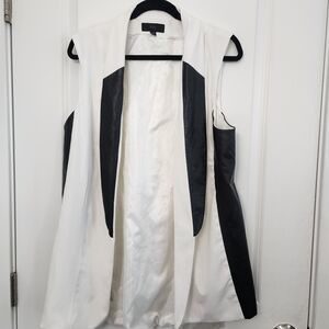 5/$30 Mossimo Supply Co. Black and White Women's Vest W/ Faux Leather Panels